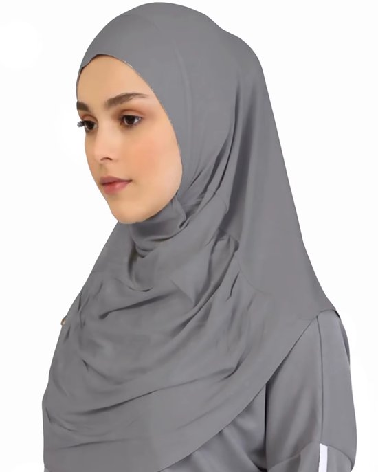 Action4you® - Foulard femme - Hijab - Foulard - Turban en mousseline - Couvre-chef - Turban - Foulard arabe - Long - Grijs