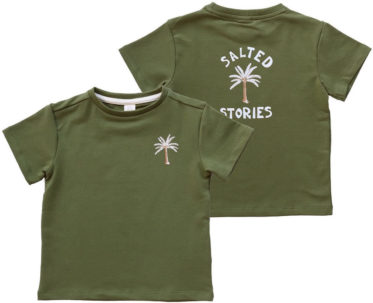 Solid Oversized Tee | Groen T-shirt | Maat 86/92 | Salted Stories
