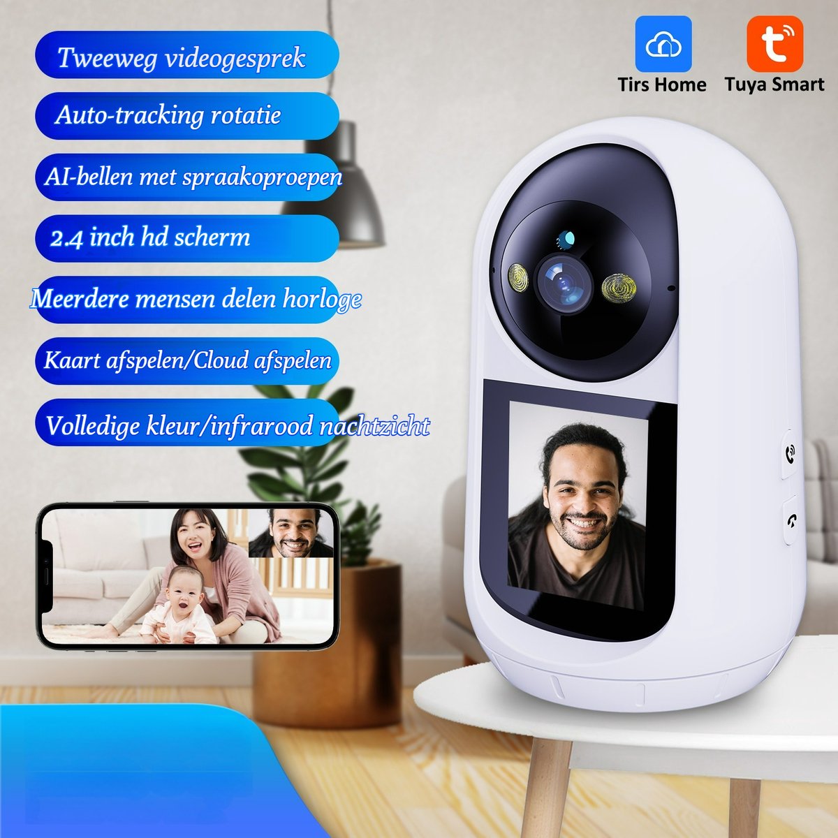 Babyfoon met Camera - Tweeweg Video & Audio - Baby Monitor - Lichaamstracking - WiFi Camera - Beweging Detectie & Alarm – foto 6