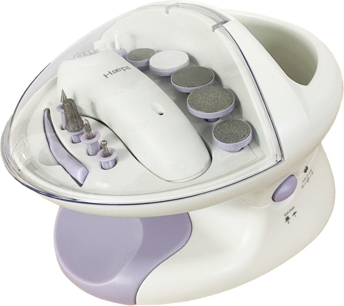 Haepi Iris - Manicure en Pedicure Spa 3-in-1 voor uw Nagels I Ontspannend Bubbelbad I Elektrische Nagelfrees I Inclusief 12 Bitjes I Ingebouwde Snelle Nagellakdroging