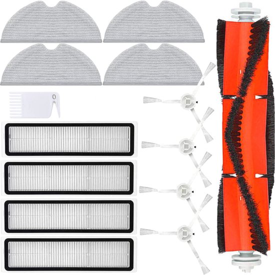 Kit 25 Pezzi Accessori Per Xiaomi Roborock S6, S5 MAX, S6 Pure, S6 MaxV – Spazzole, Filtri, Panni E Nuclei, Ricambio Compatibile (Nero)