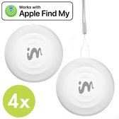 Bol.com imoshion Mini Tag - Bluetooth Tracker Geschikt voor iOS en Apple Find My / Zoek Mijn - Tracker Hond - 4 pack - Wit aanbieding