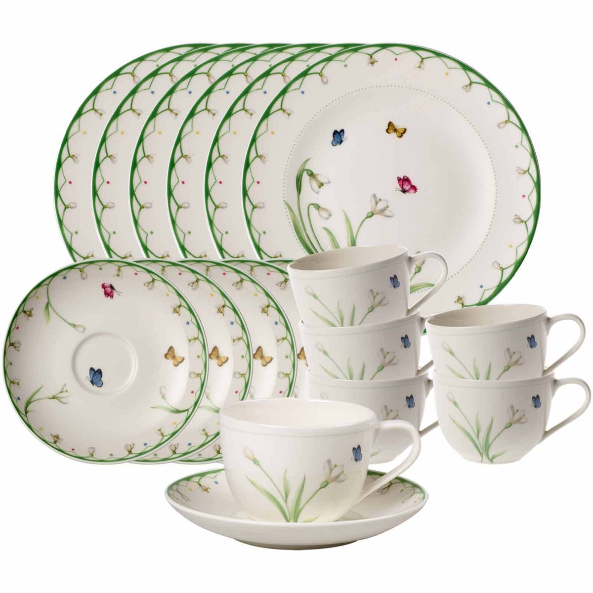 Kaffeeservice Colourful Spring Set van 18
