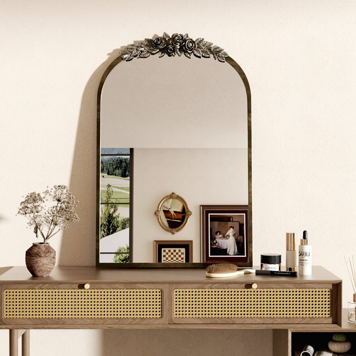 Wandspiegel Glas Badspiegel Spiegel Badezimmerspiegel Flurspiegel 80cm Luxus DE