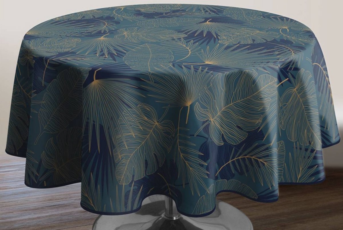 Tafelkleed anti-vlek Talica bleu rond 160 cm Tafellaken - Decoratieve Tafel Accessoires - Woonkamer Decoratie - Bonne et Plus®