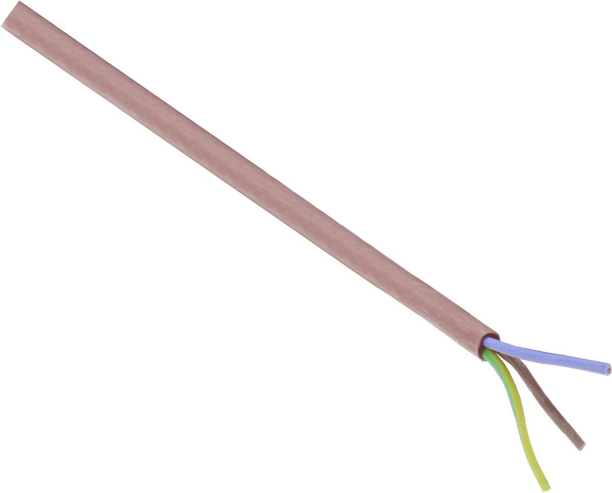 Siliconen kabel - hittebestendig - 3 x 0.75 mmÂ² - 25 m - rood/bruin
