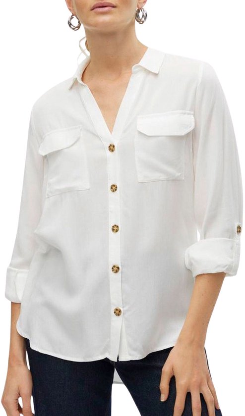 Vero Moda Bumpy New Woven LS Top Dames - Maat M