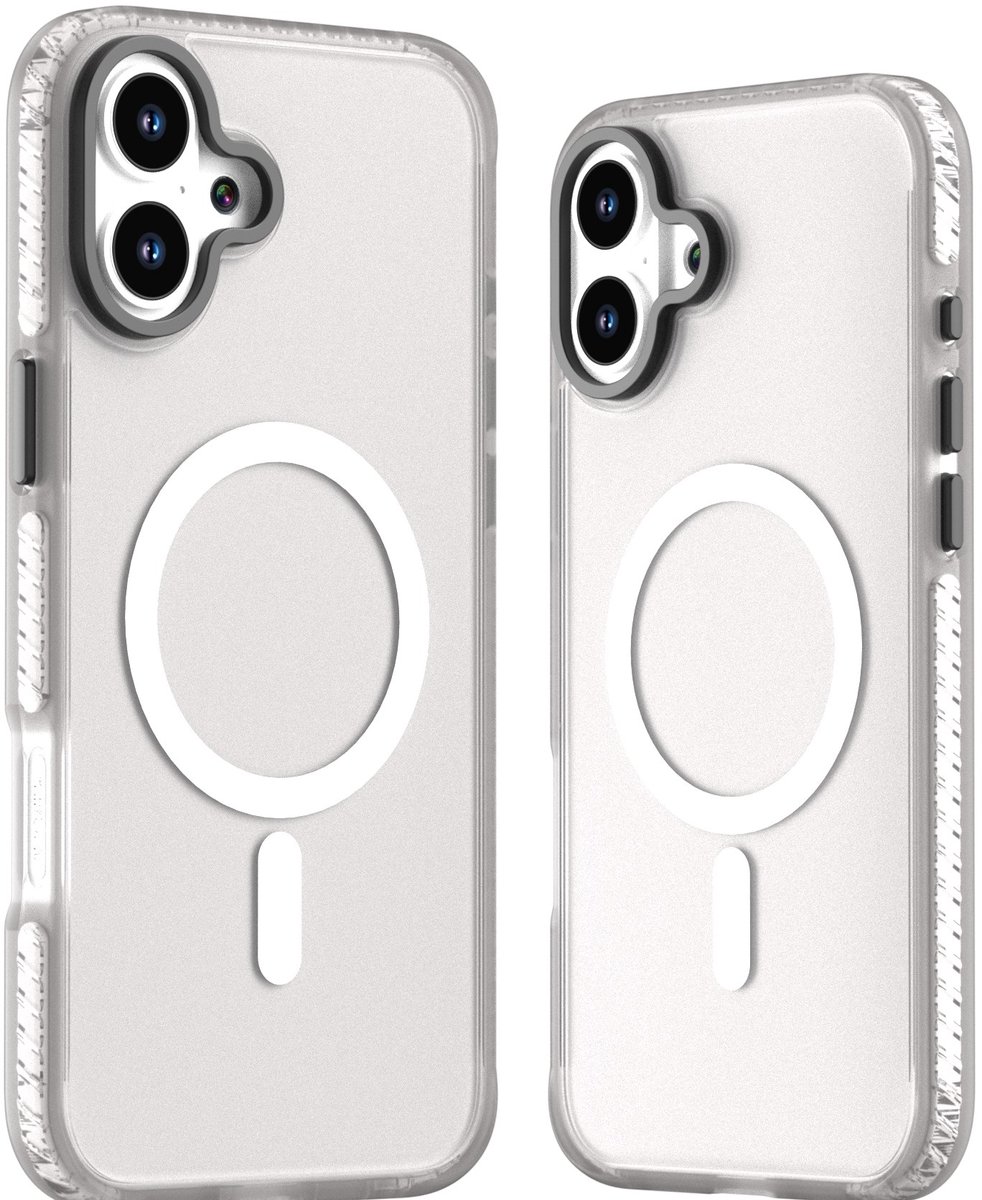 Mobile5 - iPhone 16 Plus Magsafe-Compatible Backcover - Wit met Lens Design