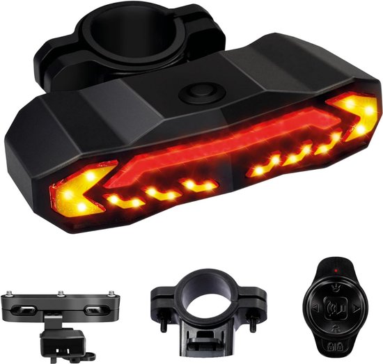 Foto: Richtingaanwijzer fiets knipperlicht knipperlicht draadloos fietsverlichting met afstandsbediening usb oplaadbaar waterdicht achterlicht fiets