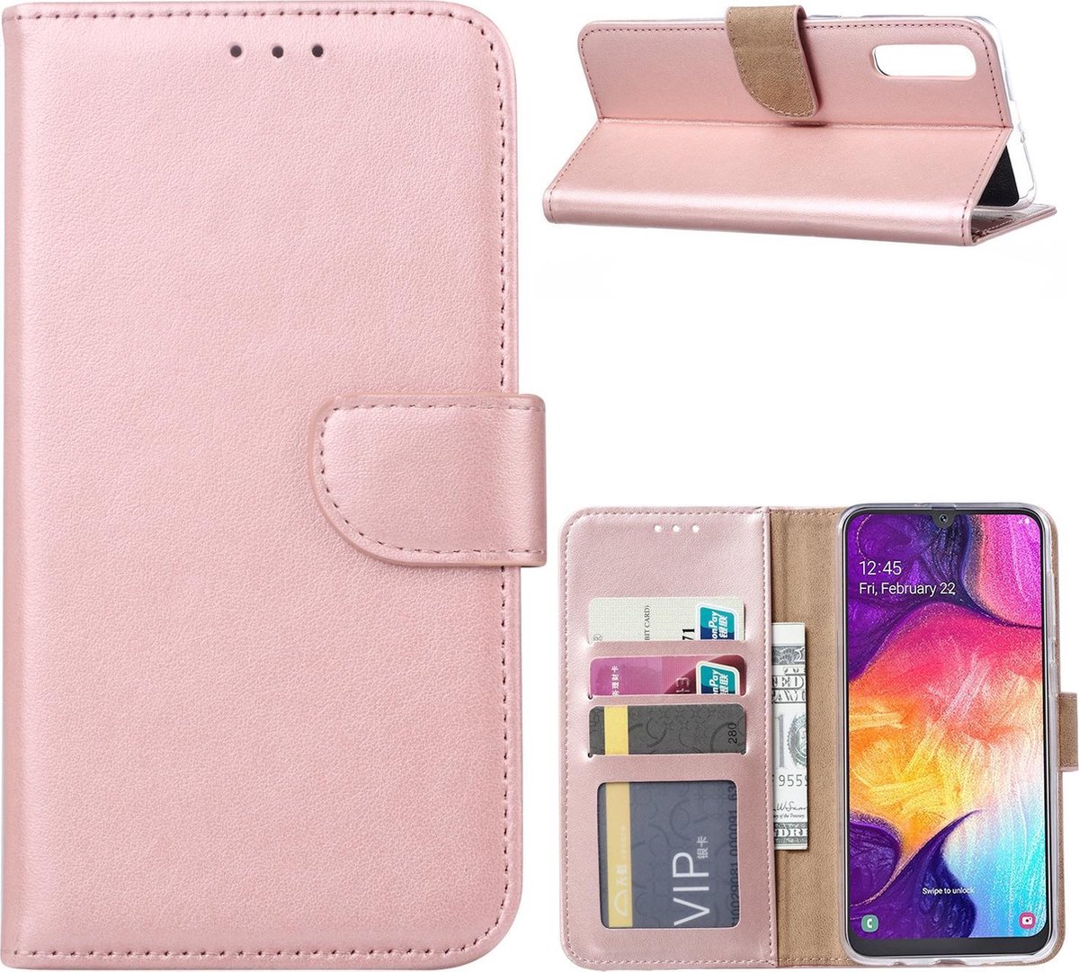 Portemonnee Hoesje Geschikt Voor Samsung Galaxy A50s/A30s - Rose Goud