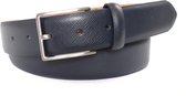 Blauwe riem met structuur - Heren riem - Leren riem 95cm