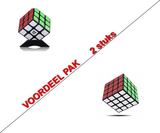 Afbeelding van het spel 2x puzzelkubus voordeel pack - Breinbreker Revenge 4x4 + Breinbreker| kubus (3X3) - QIYI Cube