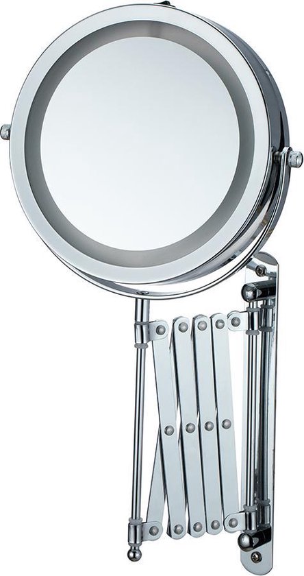 Maoo Luxe Scheerspiegel – LED-verlichting - 5x vergroting – Zilver –... bol.com