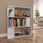 Boekenkast 80x24x96cm Wit (Incl Magazine Houder) - Boeken kast - Boekenrek - badkamer rek - Woonkamer rek - Decoratie kast