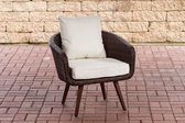 Clp Ameland - Fauteuil - 1,25 mm vlak rotan - Bruin gemeleerd gebroken wit