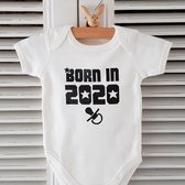 Baby Romper aankondiging zwangerschap Zwangerschapsaankondiging volgende jaar See you in unisex | Born in 2020 speentje| korte mouw | wit | maat 62/68 jongen meisje unisex
