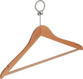 De Kledinghanger Gigant - 10 x Blouse / shirthanger beukenhout naturel gelakt (anti-diefstal) met rokinkepingen en anti-slip broeklat, 44 cm