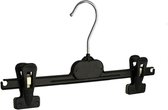 De Kledinghanger Gigant - 30 x Rok / broekhanger kunststof zwart met anti-slip knijpers, 28 cm
