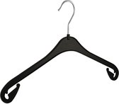 De Kledinghanger Gigant - 60 x Blouse / shirthanger kunststof zwart met rokinkepingen, 38 cm