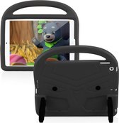 iPad 2021/2020 hoes Kinderen - 10.2 inch - Kids proof back cover - Draagbare tablet kinderhoes met handvat – Zwart