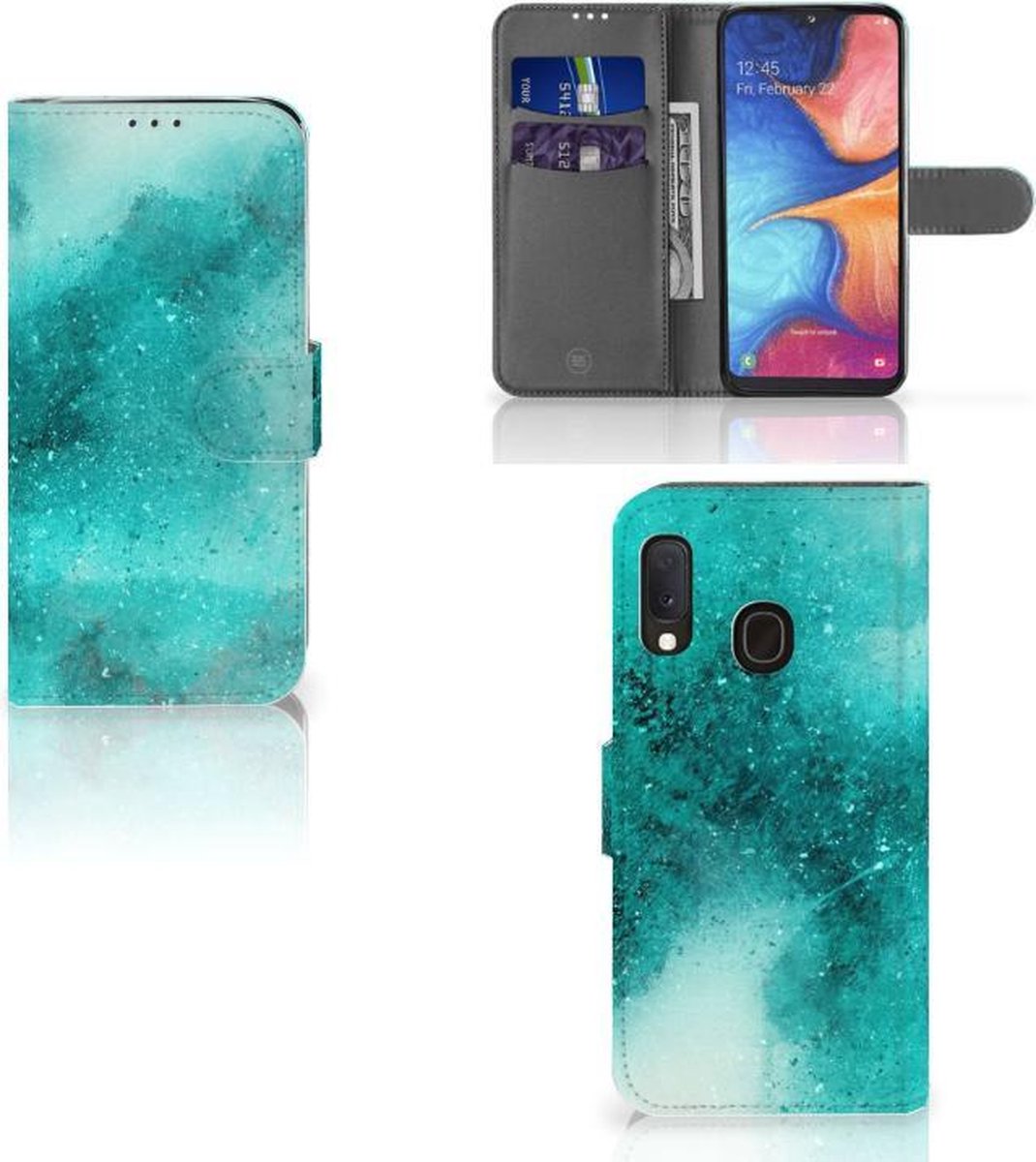 Book Case voor Hoesje Samsung Galaxy A20e Painting Blue