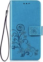 Samsung Galaxy A40 Bookcase | Blauw | Bloemen | Portemonnee Hoesje