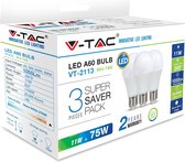 V-tac VT-2113 3-pack LED lampen peertje - E27 - 11W - 1055 Lm -2700K