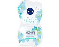 NIVEA Pure & Natural Intensief Hydraterend Masker - 2 x 7,5 ml - Gezichtsmasker