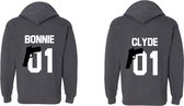 Setje hoodies Bonnie en Clyde | Hoodies voor man/vrouw | Kadotip voor je vriend/vriendin | Kerstcadeautje voor de allerliefste sweater met capuchon | Hoodies in de maten s,m,l,xl,x