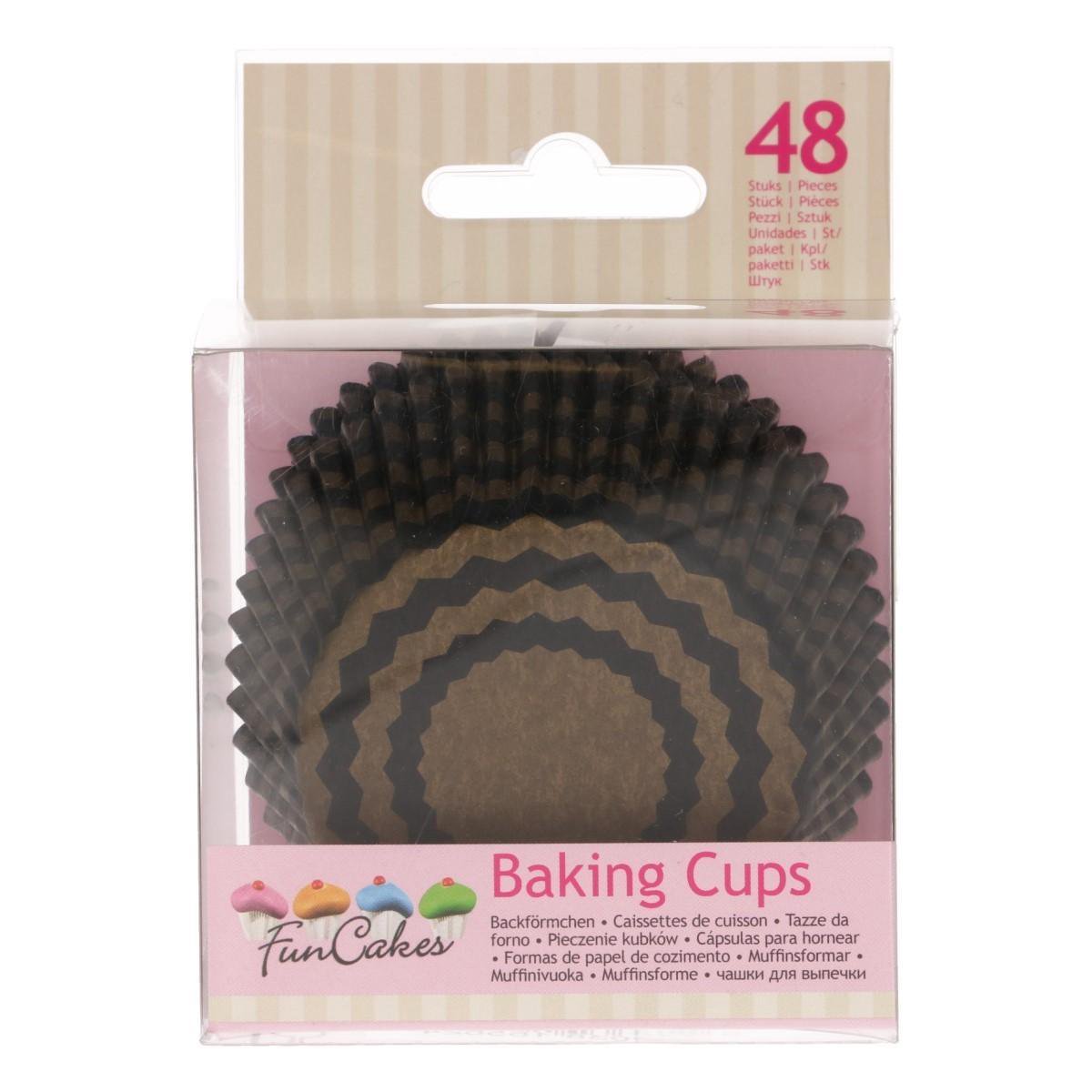 FunCakes Cupcake Vormpjes - Muffinvorm - Chevron Goud - 48 Stuks