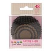 FunCakes Baking Cups Papier - Chevron Goud - 48 Stuks - Cupcake en Muffin Vormpjes