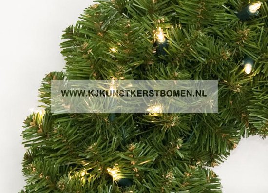 Kerstkrans met warme LED verlichting - op batterijen – Ø 90 cm