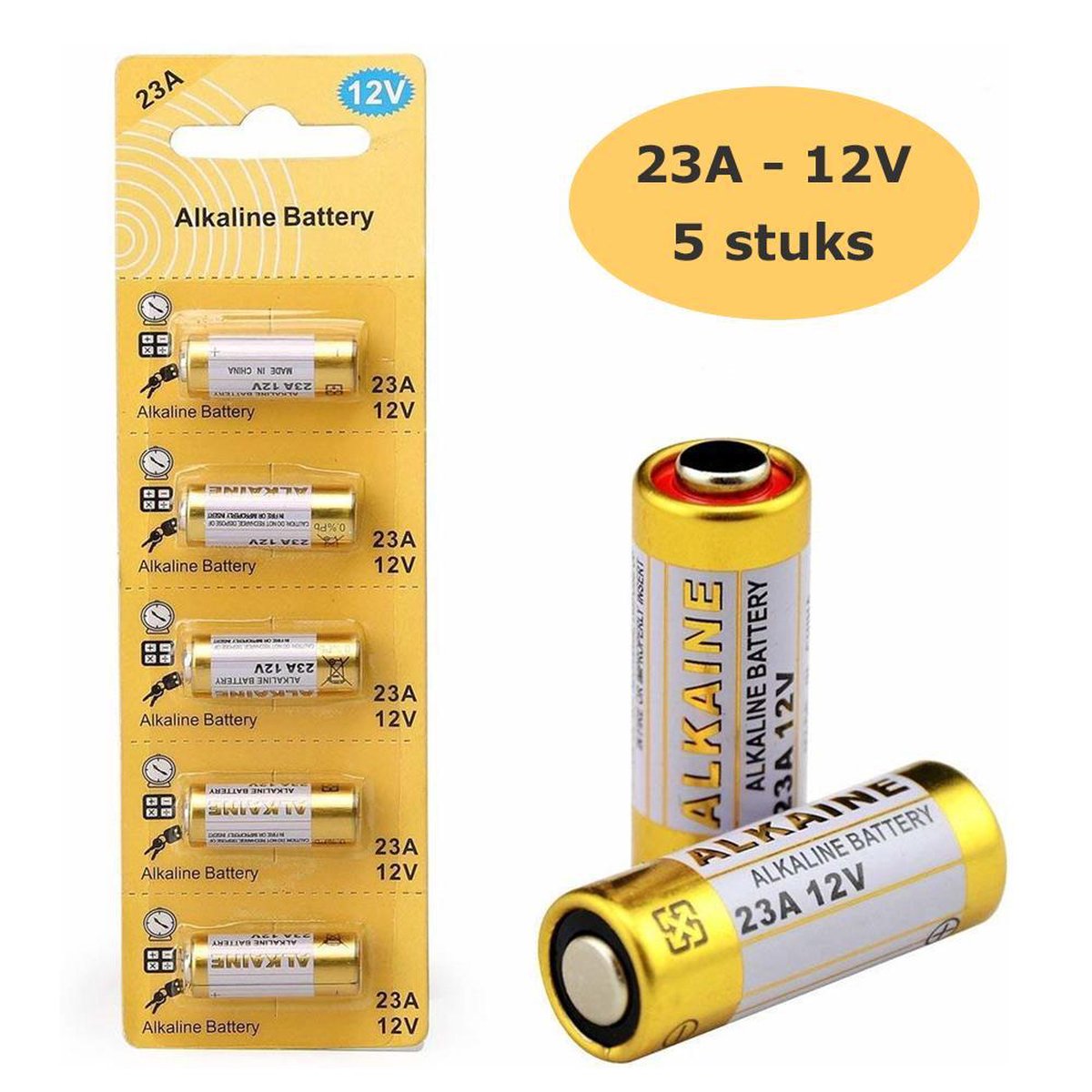 23a 12v hoge capaciteit alkaline batterijen - 5 stuks blister | bol