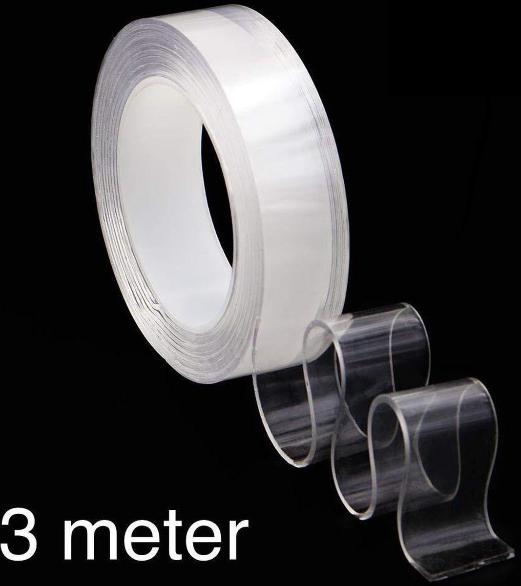 Nano transparante tape – dubbelzijdig - herbruikbaar