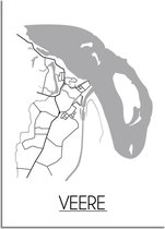 DesignClaud Veere Plattegrond poster A2 + Fotolijst zwart