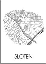 DesignClaud Sloten Plattegrond poster A4 + Fotolijst zwart