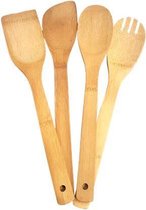 Bamboe keukengerei 4 stuks met ophangoog - 30cm