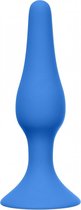 Lola Toys - BackDoor Black Edition - Slim Anal Plug - Dunne buttplug met zuignap - Kegelvorm - Anaalplug - XL - 15,5cm x 3,6cm - Blauw