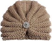 Muts Baby Winter Diamant Mutsje Steentjes BlingBling Beige