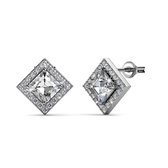 Dammade oorbellen - Swarovski Kristal - Zilverkleurig - Dames - Bern