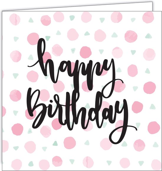 Bol Com Verjaardagskaarten Set Van 12 X Gevouwen Verjaardagskaart 14 Cm X 14 Cm Verjaardagskaart 14