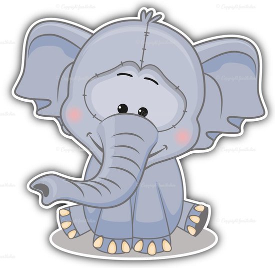geboortebord olifantje 75 cm