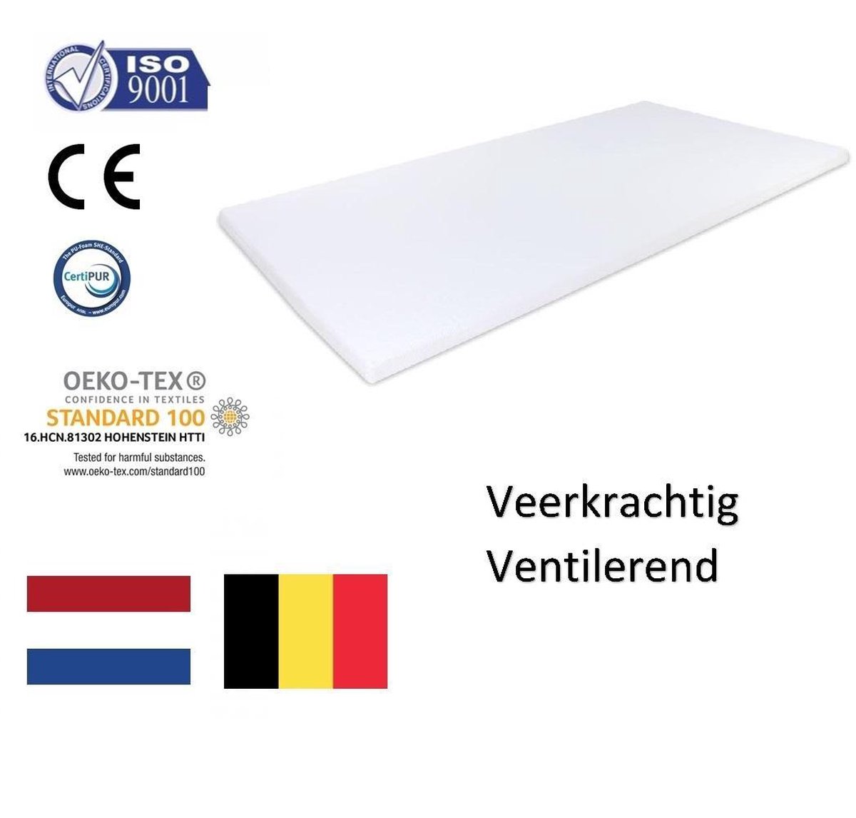 Topdek 160x200 Koudschuim Topper 6cm Ventilerend Veerkrachtig