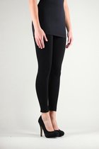 Premium Dames Legging Katoen | Basic Legging | Zwart - L