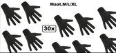 30x Paar Pieten handschoenen zwart mt.M/L/XL - Pietenhandschoen Piet en Sinterklaasfeest