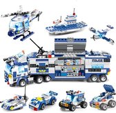 Politie Voertuigen - 8 in 1 Bouwstenen Set - Vrachtwagen - Boot - Helicopter - Vliegtuig - 1120 Blokjes - Constructie Speelgoed - Alternatief voor lego