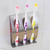 Porte-brosse à dents de Luxe en acier inoxydable pour 3 Brosses à dents - Salle de bain - Se brosser les dents - Ranger