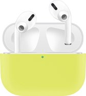 KELERINO. Siliconen Case geschikt voor Apple AirPods Pro - Hoesje - Geel / Wit