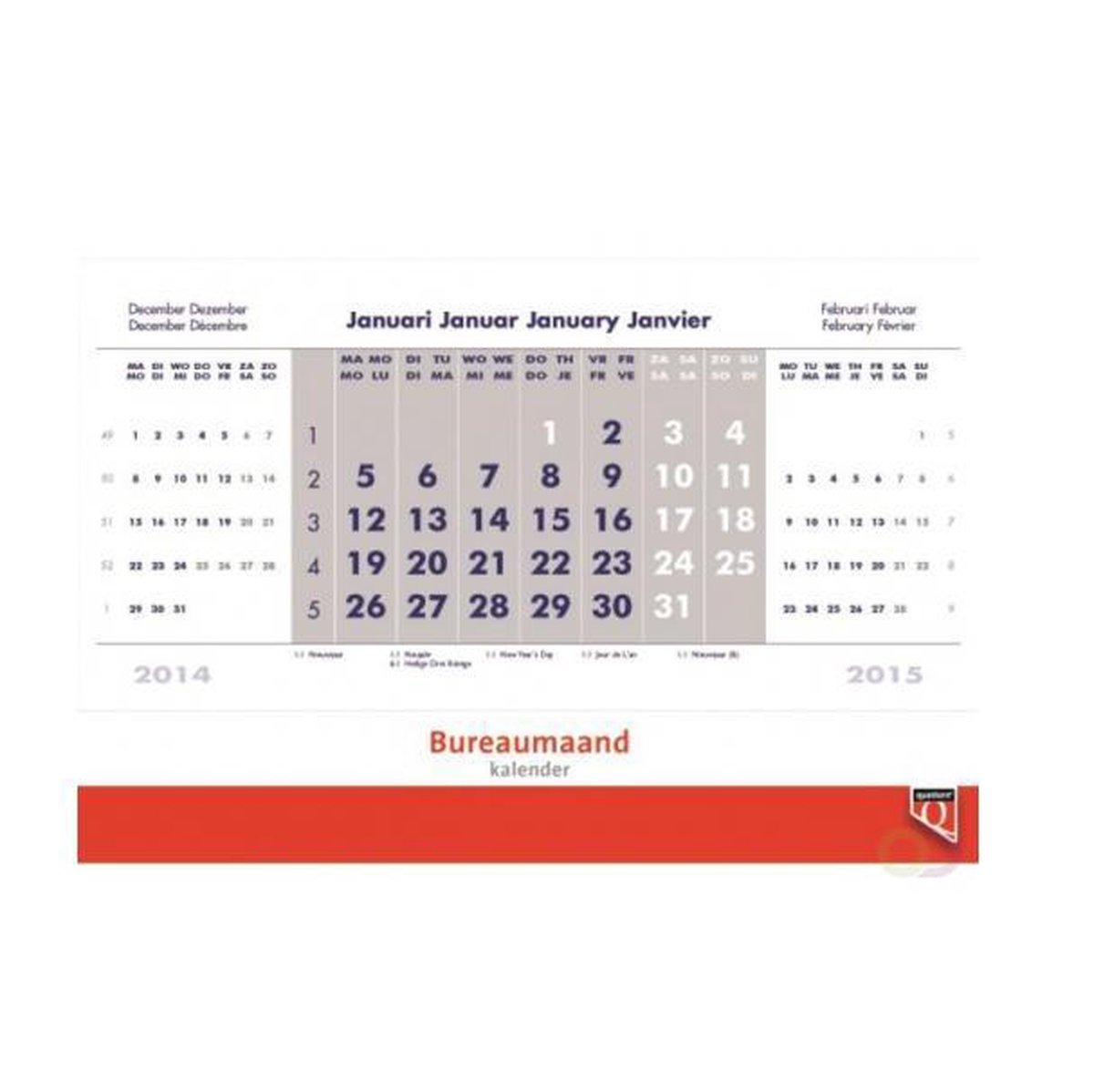 Bureaumaand kalender van Quantore 2022