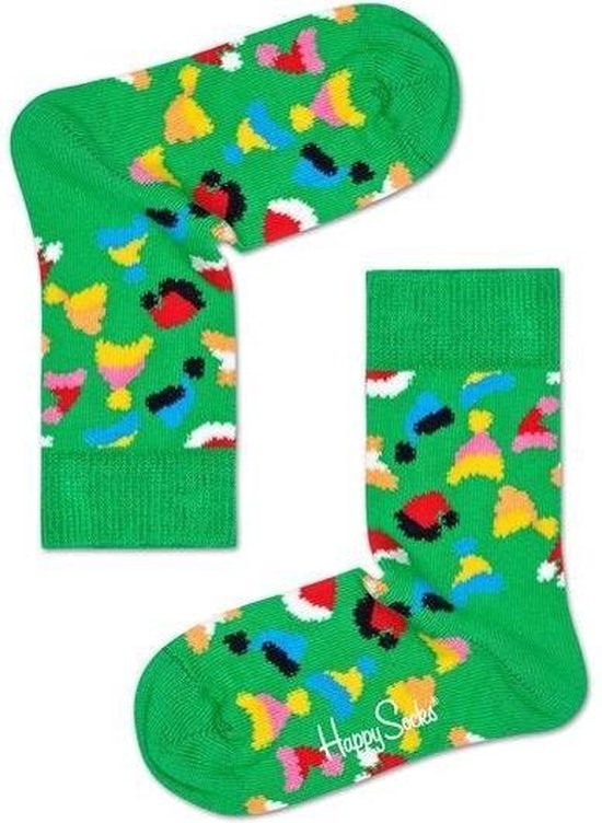 Happy Socks Kids - Happy Holliday Christmas - Santa's Hat - Groen Multi - Unisex -  0-12 maanden - Maat 13 -21